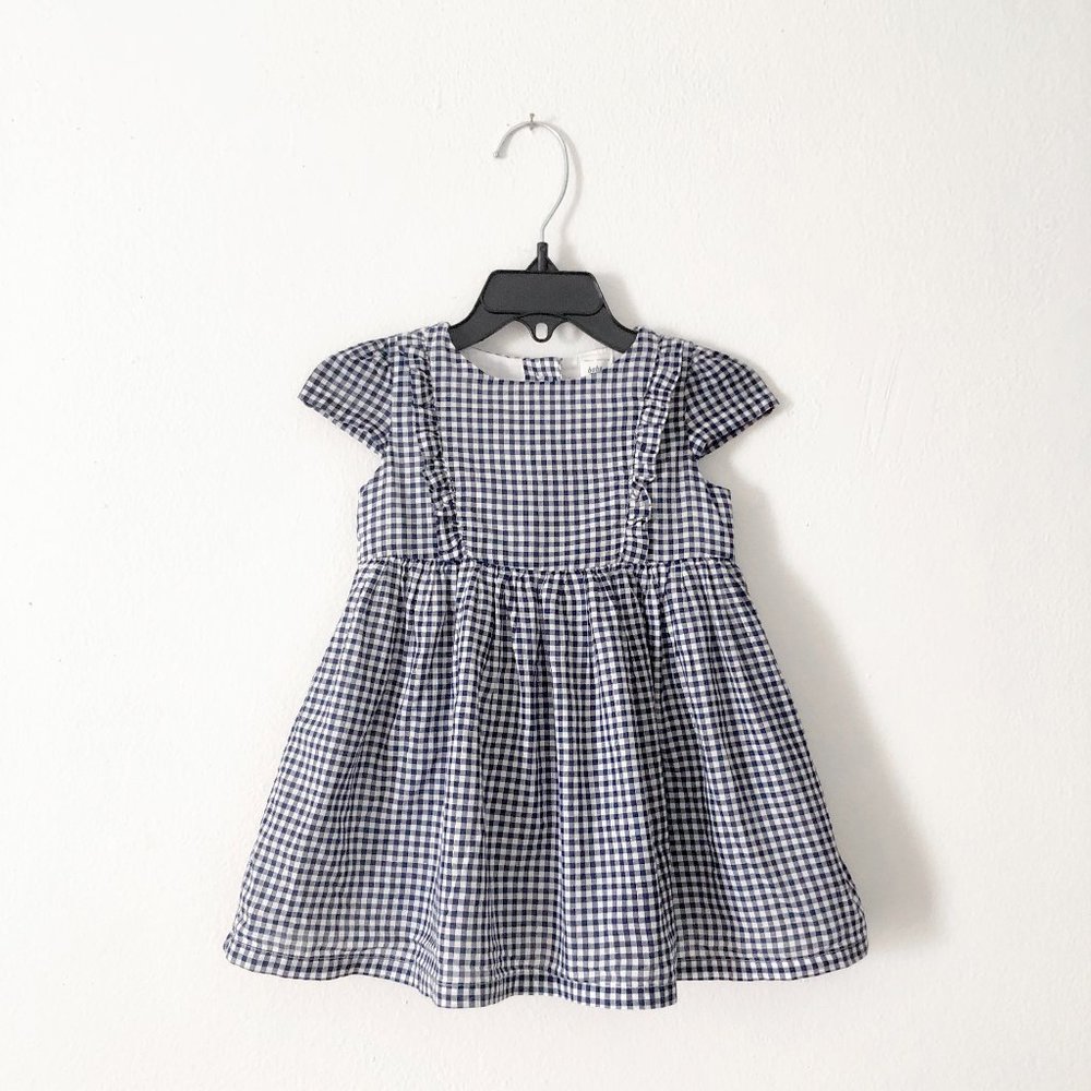 Baby B'gosh Navy Blue & White Gingham Dress